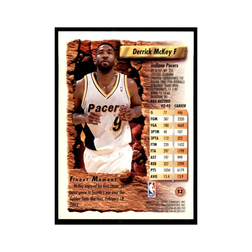 1993 Topps Finest Derrick McKey Basketball Cards #52