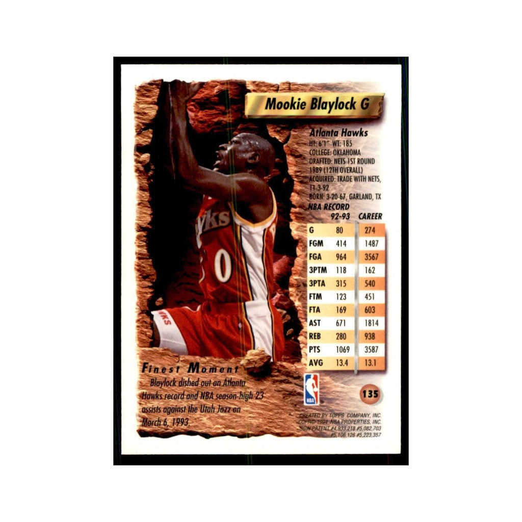1993 Topps Finest Mookie Blaylock Basketball Cards #135