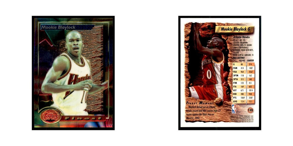 1993 Topps Finest Mookie Blaylock Basketball Cards #135