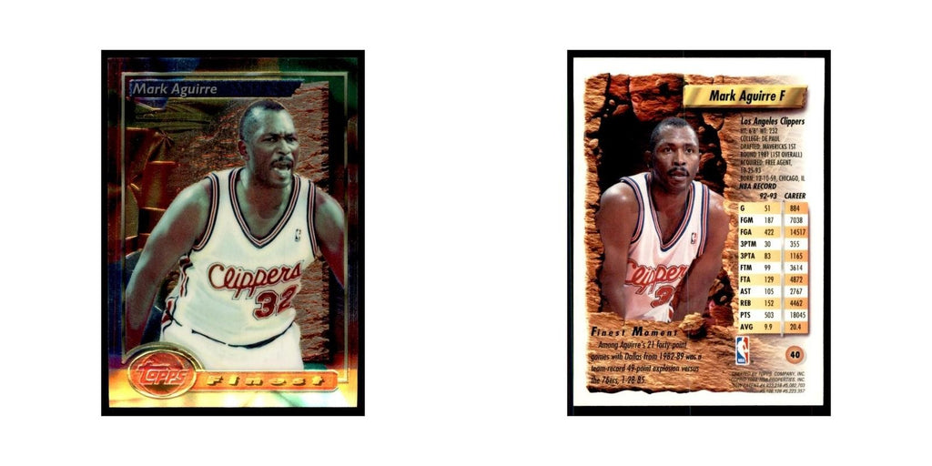 1993 Topps Finest Mark Aguirre Basketball Cards #40