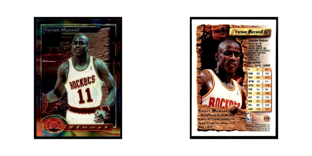 1993 Topps Finest Vernon Maxwell Basketball Cards #147