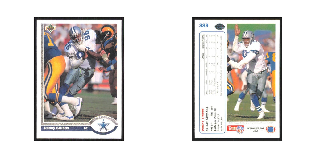1991 Upper Deck Danny Stubbs Cowboys #389