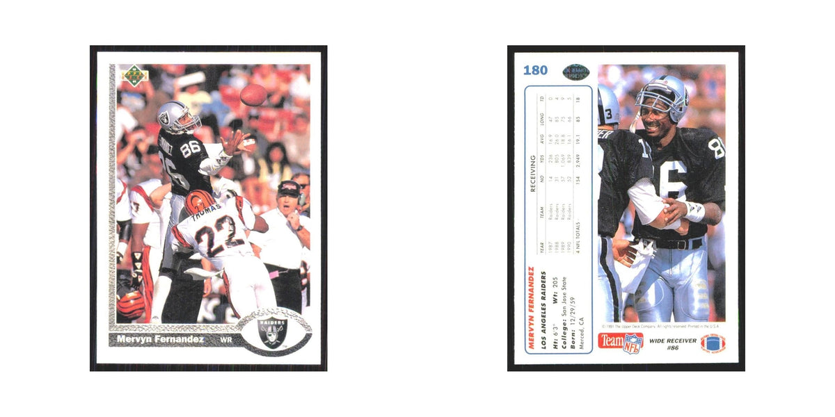 1991 Upper Deck Mervyn Fernandez Los Angeles Raiders #180