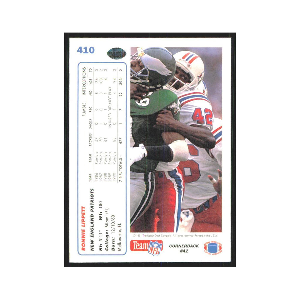 1991 Upper Deck Ronnie Lippett Patriots #410