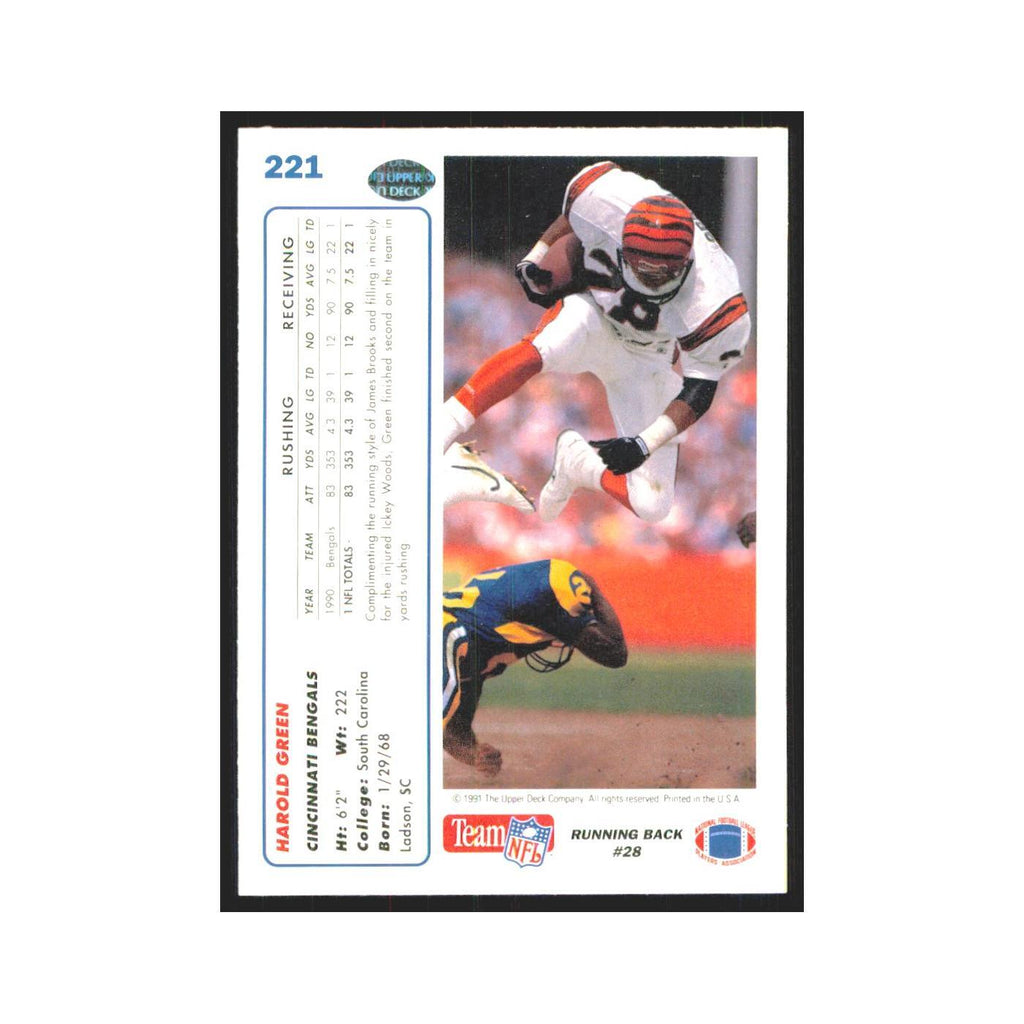 1991 Upper Deck Harold Green Bengals #221