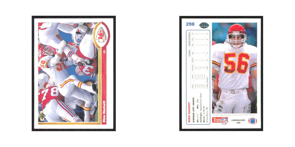 1991 Upper Deck Dino Hackett Chiefs #298