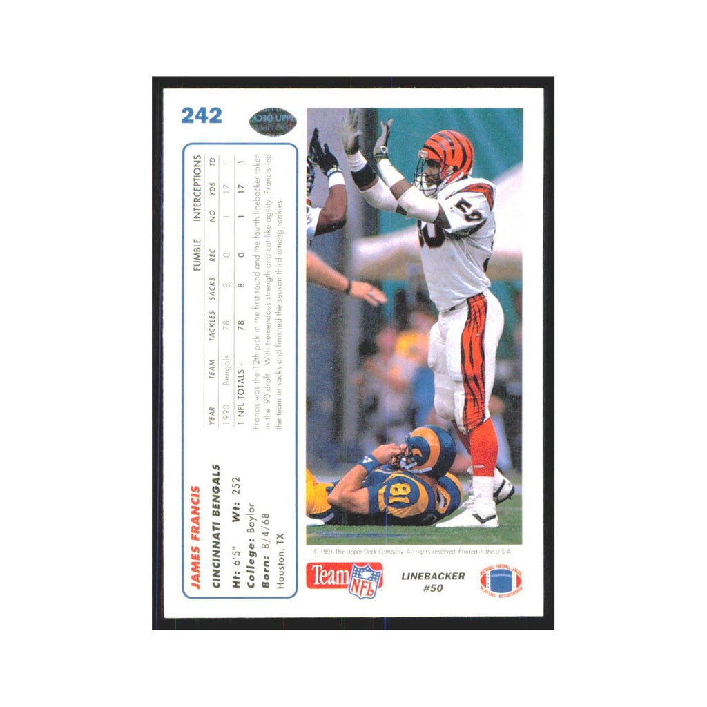 1991 Upper Deck James Francis Bengals #242