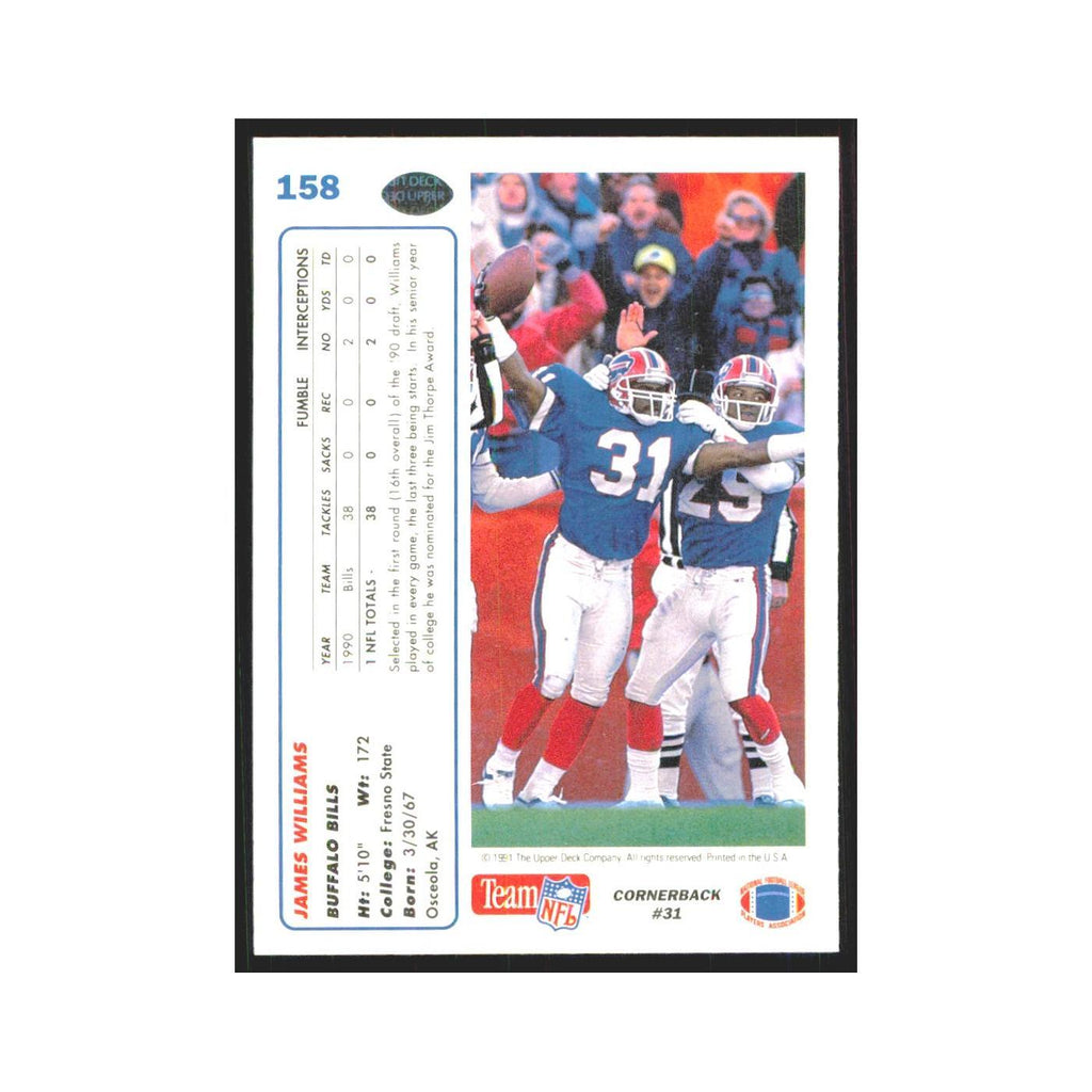 1991 Upper Deck James Williams Bills #158