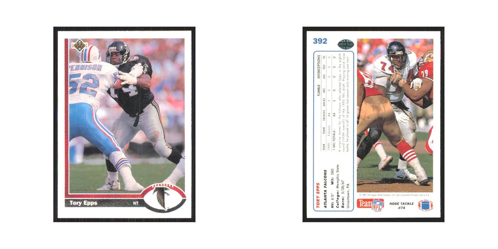 1991 Upper Deck Tory Epps Falcons #392