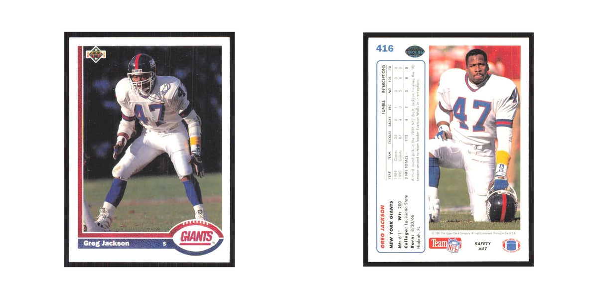 1991 Upper Deck Greg Jackson Giants #416