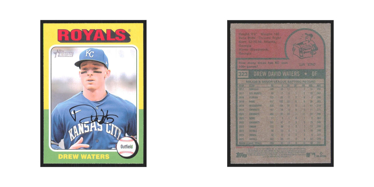 Drew Waters 2024 Topps Heritage #323 Kansas City Royals Baseball Card NM