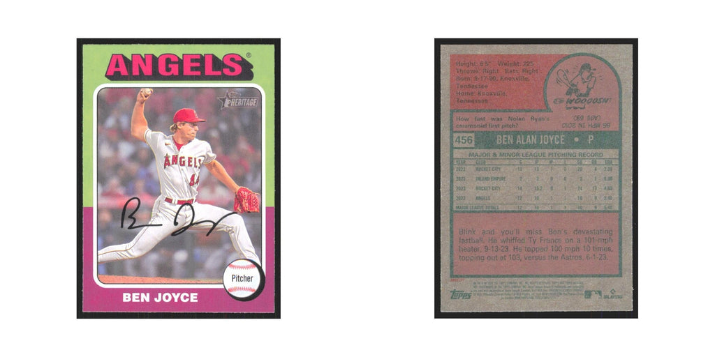 Ben Joyce 2024 Topps Heritage #456 Los Angeles Angels Baseball Card NM