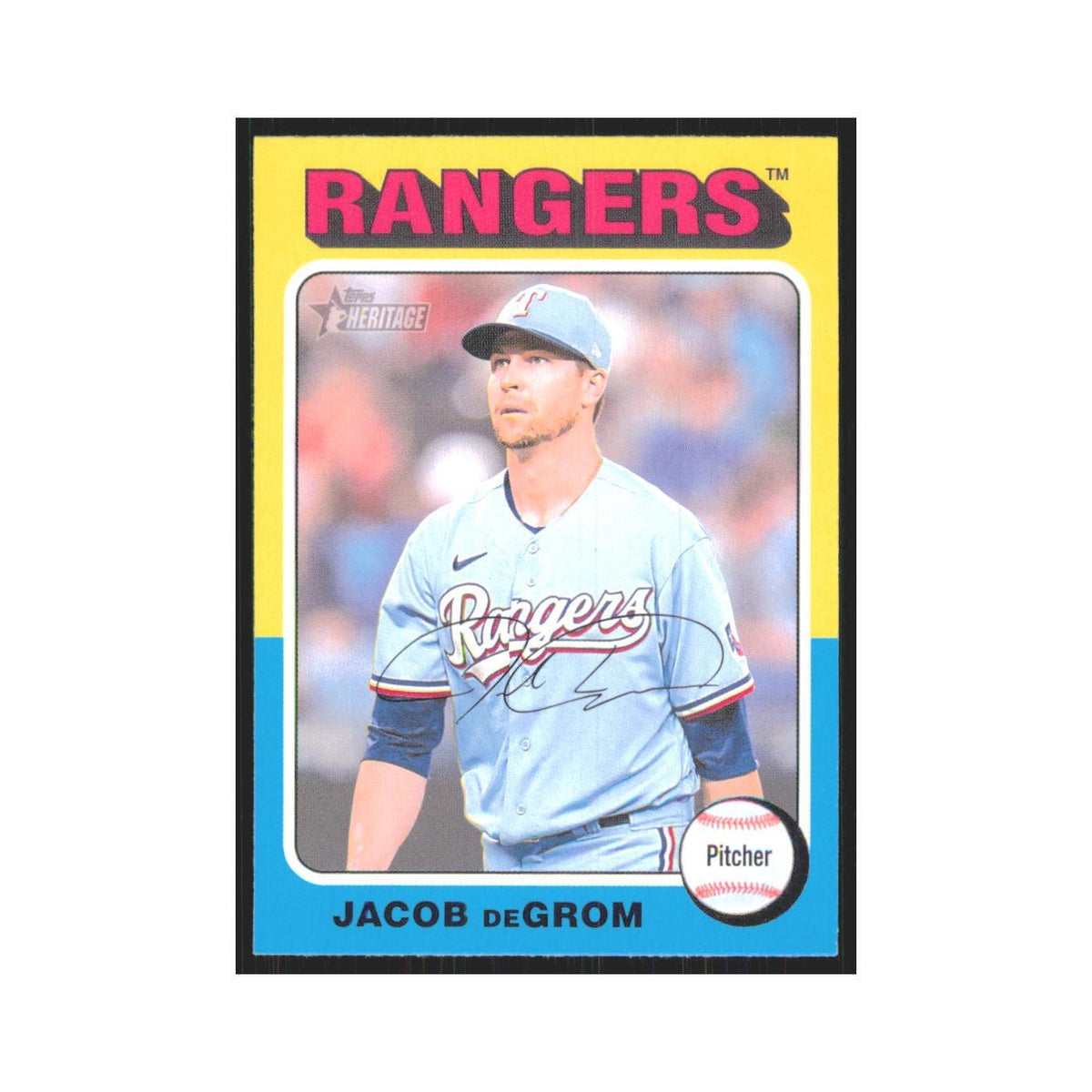 Jacob deGrom 2024 Topps Heritage #355 Texas Rangers Baseball Card NM