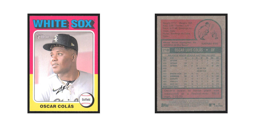 Oscar Colas 2024 Topps Heritage #218 Chicago White Sox Baseball Card NM