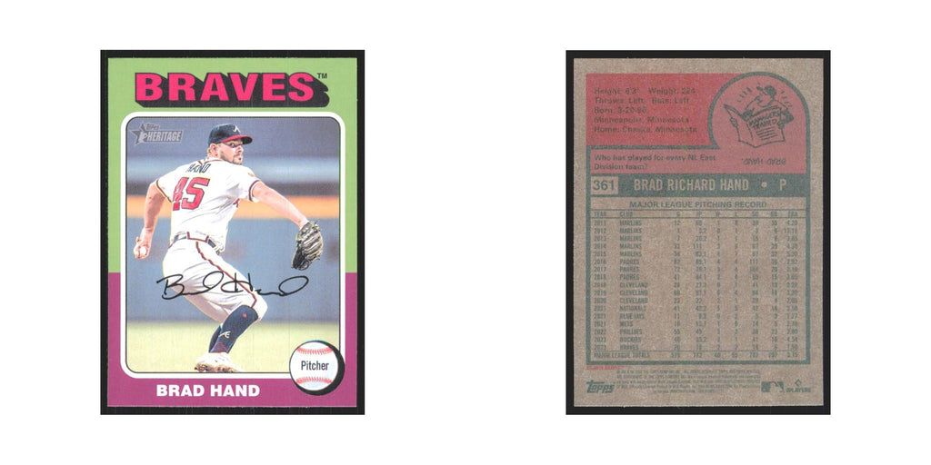 Brad Hand 2024 Topps Heritage #361 Atlanta Braves Baseball Card NM