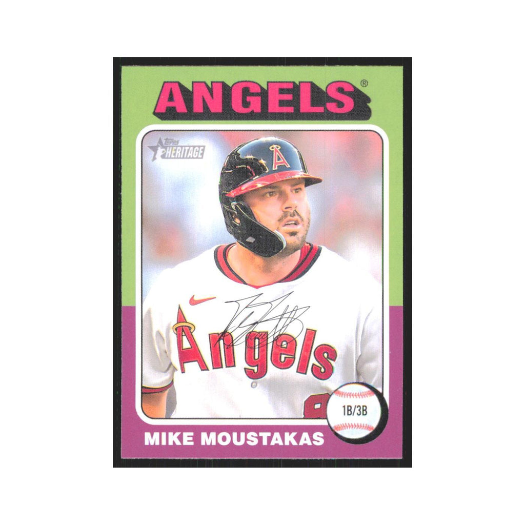 Mike Moustakas 2024 Topps Heritage #347 Los Angeles Angels Baseball Card NM