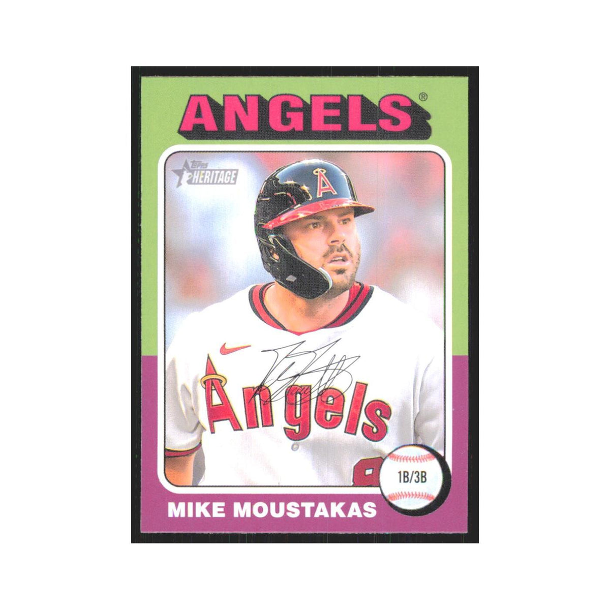 Mike Moustakas 2024 Topps Heritage #347 Los Angeles Angels Baseball Card NM