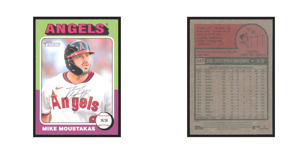 Mike Moustakas 2024 Topps Heritage #347 Los Angeles Angels Baseball Card NM