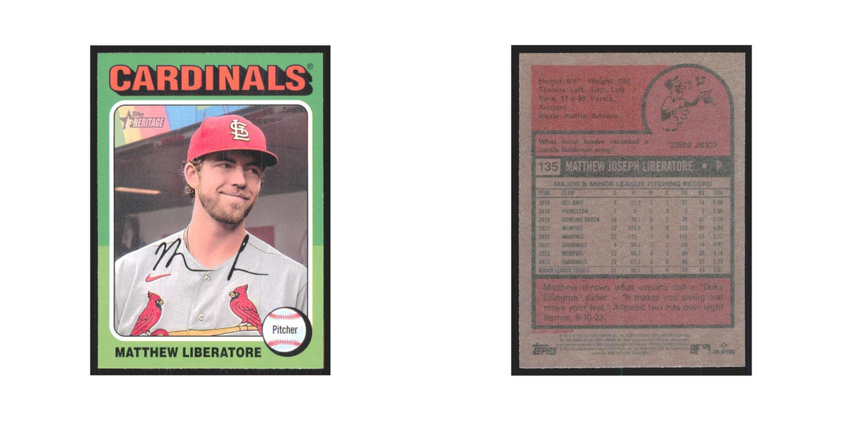 Matthew Liberatore 2024 Topps Heritage #135 St. Louis Cardinals Baseball Card NM