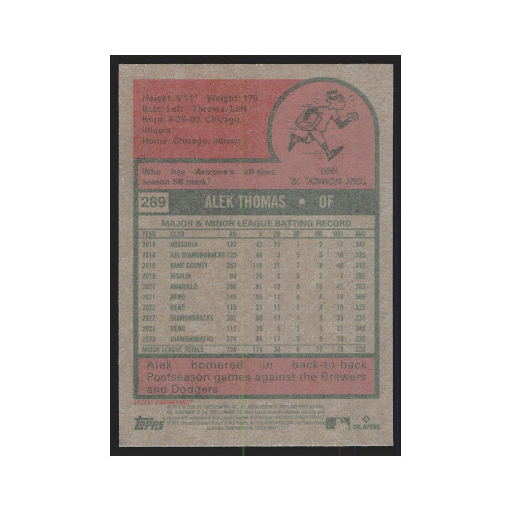 Alek Thomas 2024 Topps Heritage #289 Arizona Diamondbacks Baseball Card NM