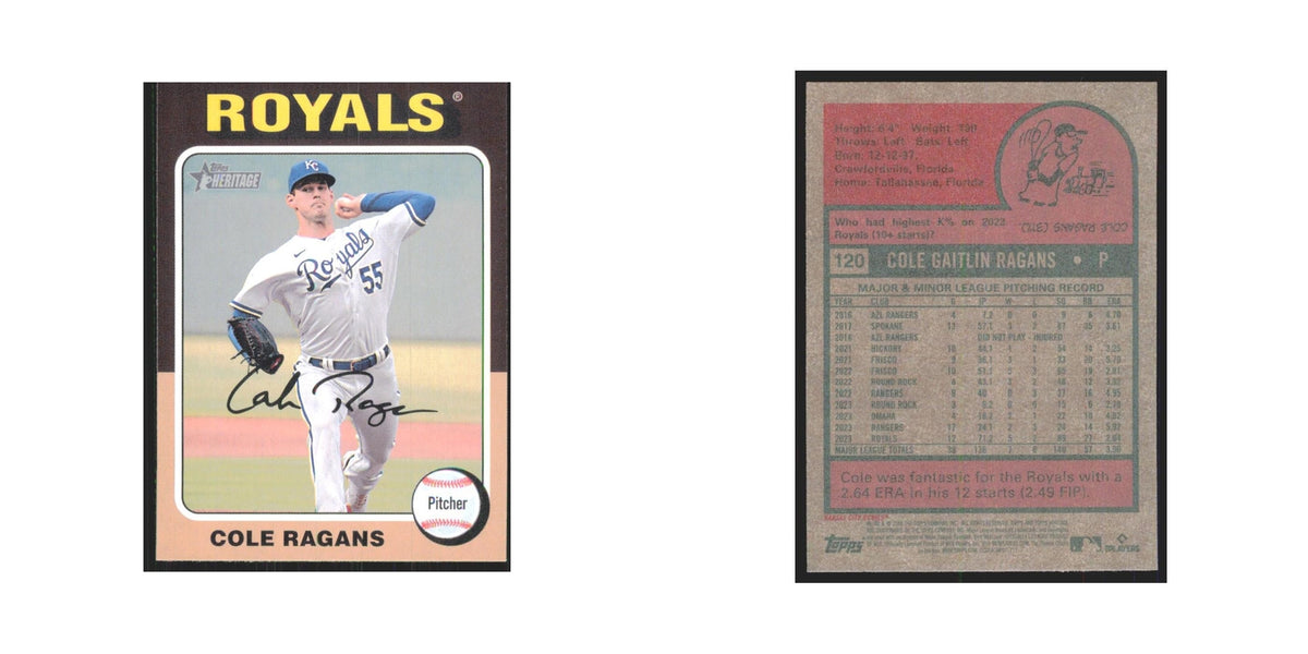 Cole Ragans 2024 Topps Heritage #120 Kansas City Royals Baseball Card NM