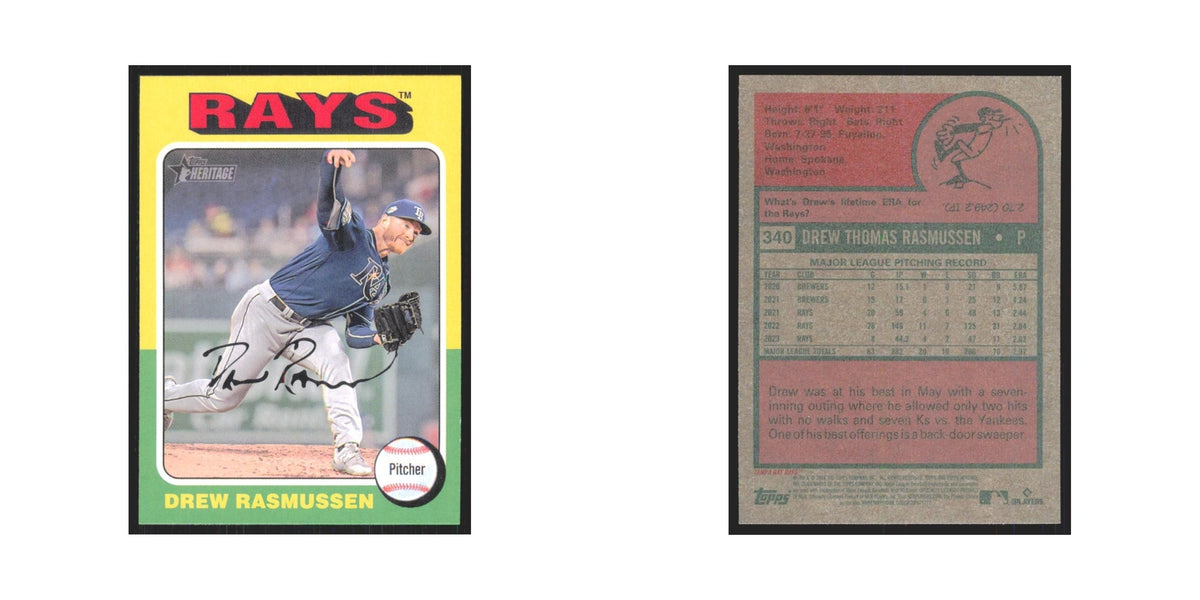 Drew Rasmussen 2024 Topps Heritage #340 Tampa Bay Rays Baseball Card NM
