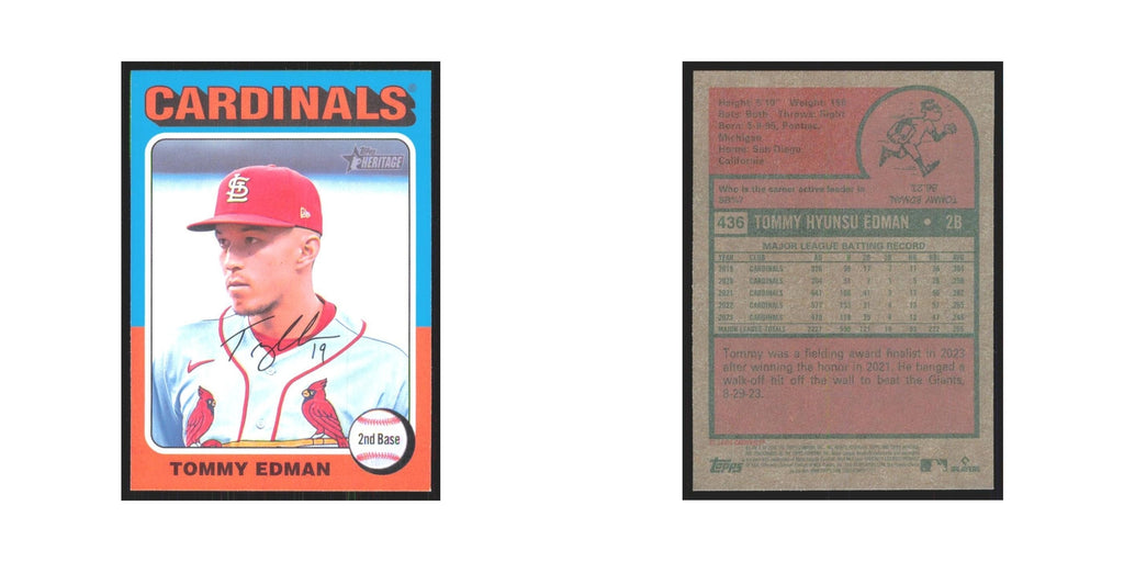 Tommy Edman 2024 Topps Heritage #436 St. Louis Cardinals Baseball Card NM