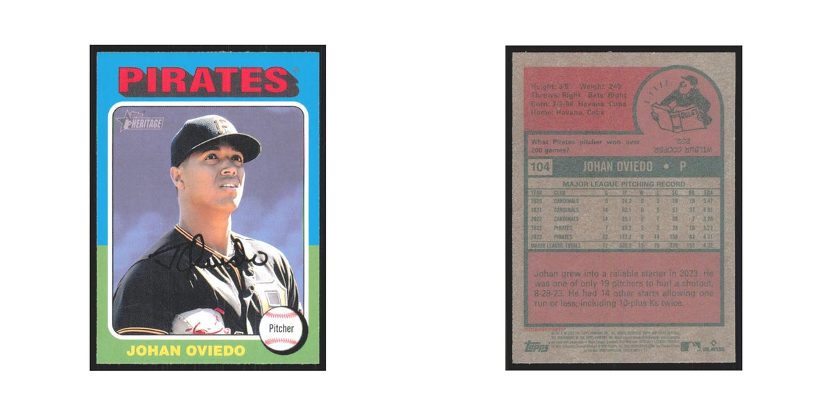 Johan Oviedo 2024 Topps Heritage #104 Pittsburgh Pirates Baseball Card NM