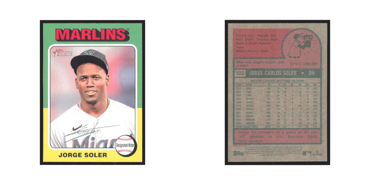 Jorge Soler 2024 Topps Heritage #102 Miami Marlins Baseball Card NM