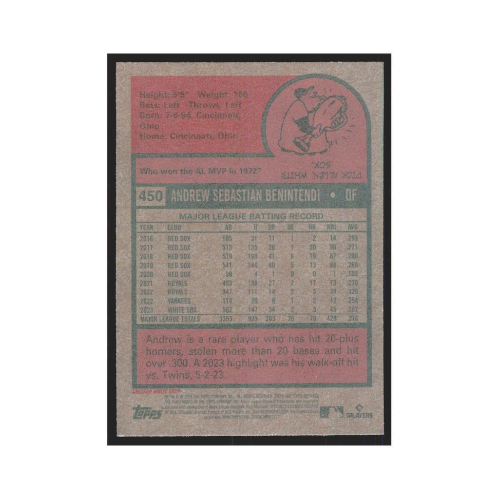 Andrew Benintendi 2024 Topps Heritage #450 Chicago White Sox Baseball Card NM