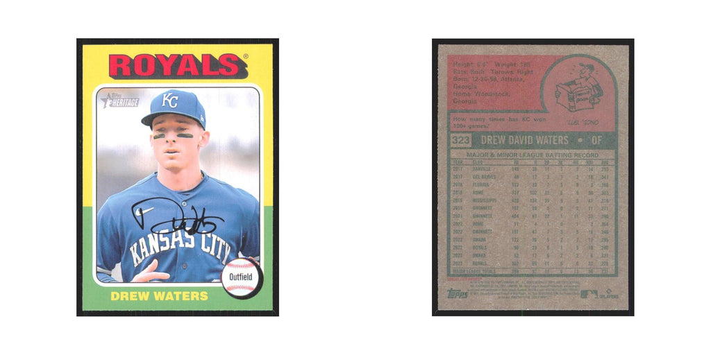 Drew Waters 2024 Topps Heritage #323 Kansas City Royals Baseball Card NM