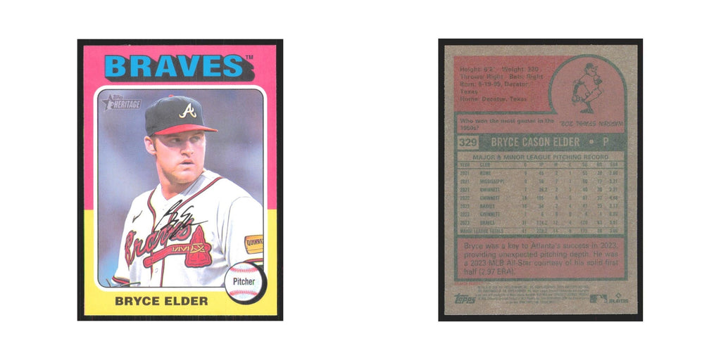 Bryce Elder 2024 Topps Heritage #329 Atlanta Braves Baseball Card NM