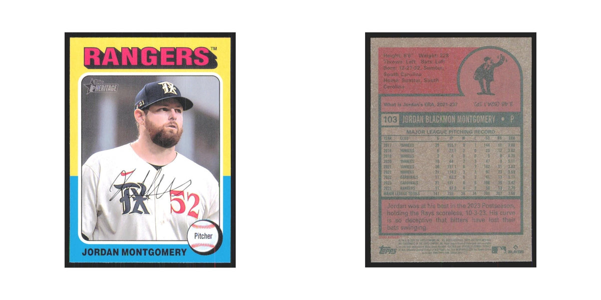 Jordan Montgomery 2024 Topps Heritage #103 Texas Rangers Baseball Card NM