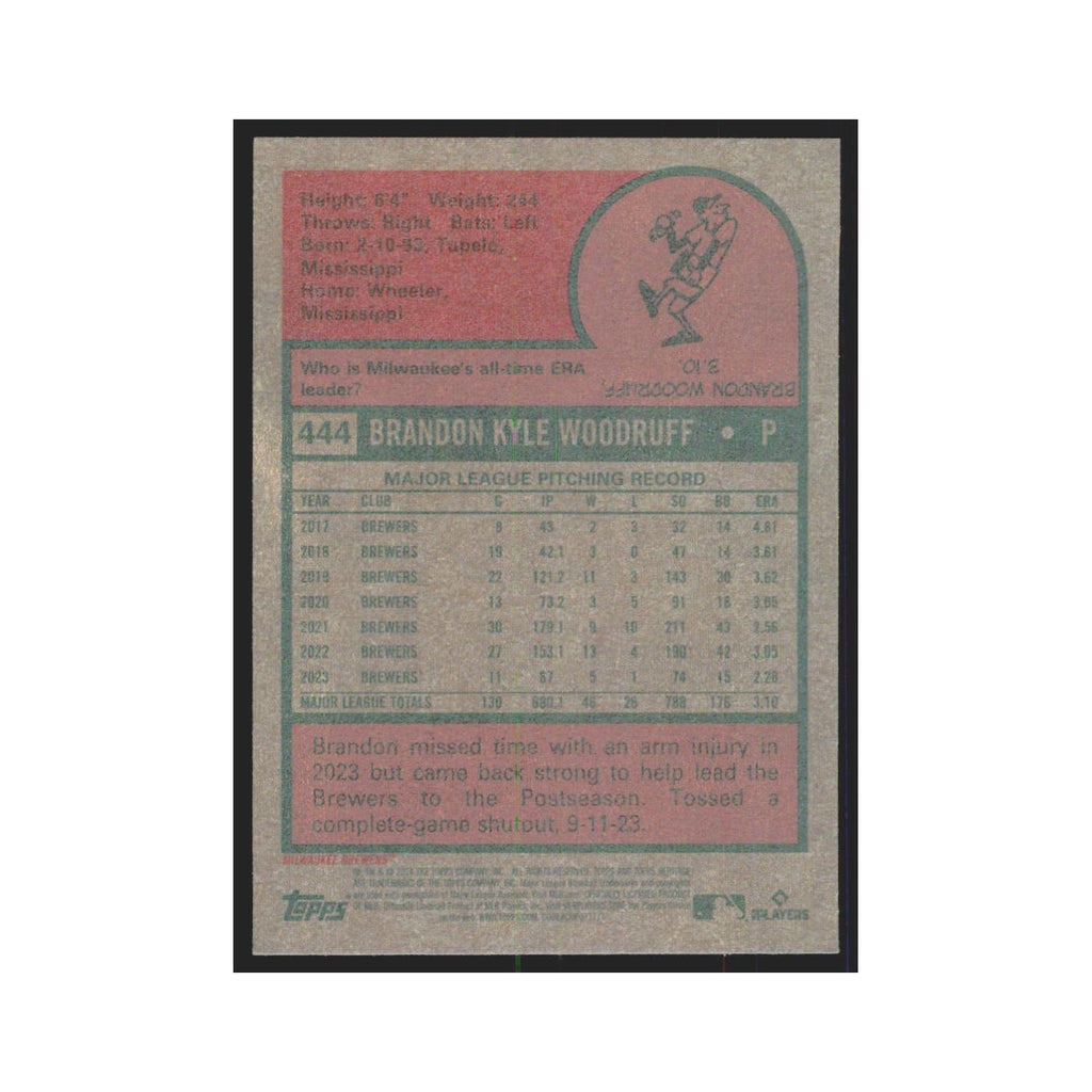 Brandon Woodruff 2024 Topps Heritage #444 Milwaukee Brewers Baseball Card NM