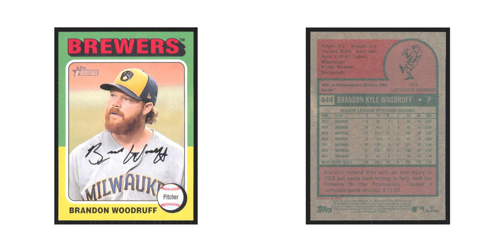 Brandon Woodruff 2024 Topps Heritage #444 Milwaukee Brewers Baseball Card NM