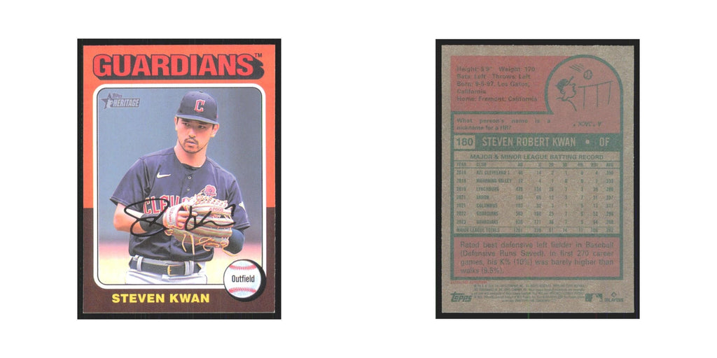 Steven Kwan 2024 Topps Heritage #180 Cleveland Guardians Baseball Card NM