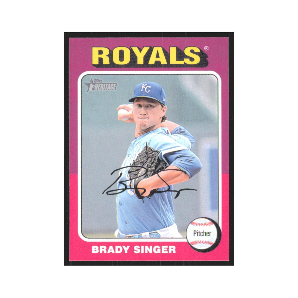 Brady Singer 2024 Topps Heritage #164 Kansas City Royals Baseball Card NM
