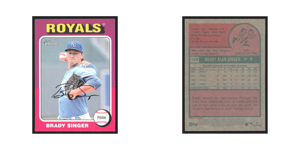 Brady Singer 2024 Topps Heritage #164 Kansas City Royals Baseball Card NM