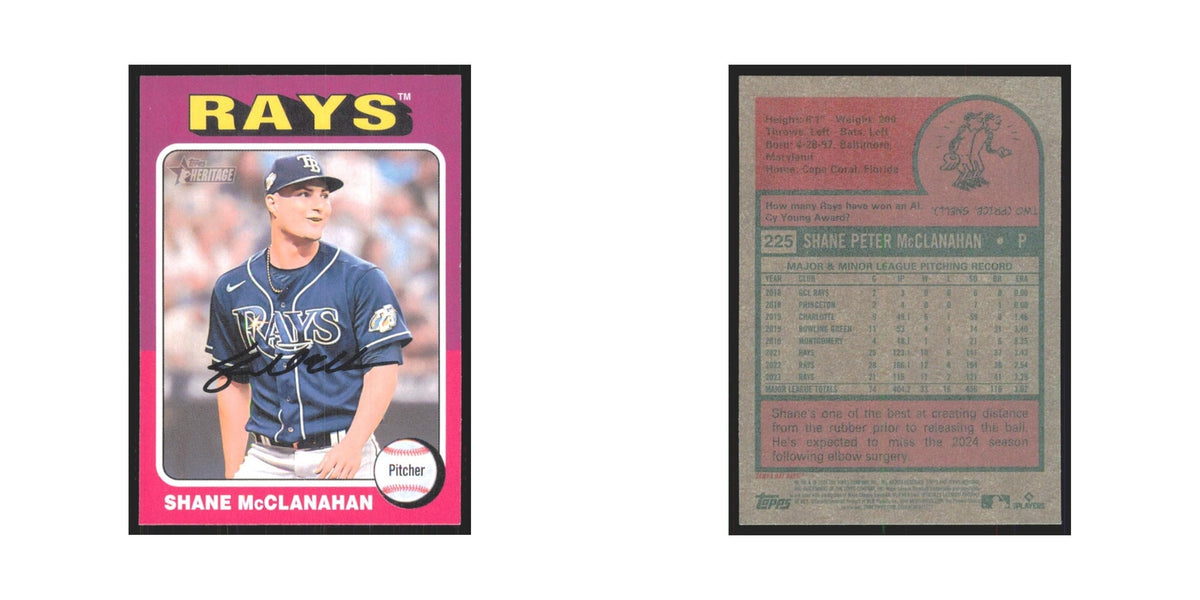 Shane McClanahan 2024 Topps Heritage #225 Tampa Bay Rays Baseball Card NM