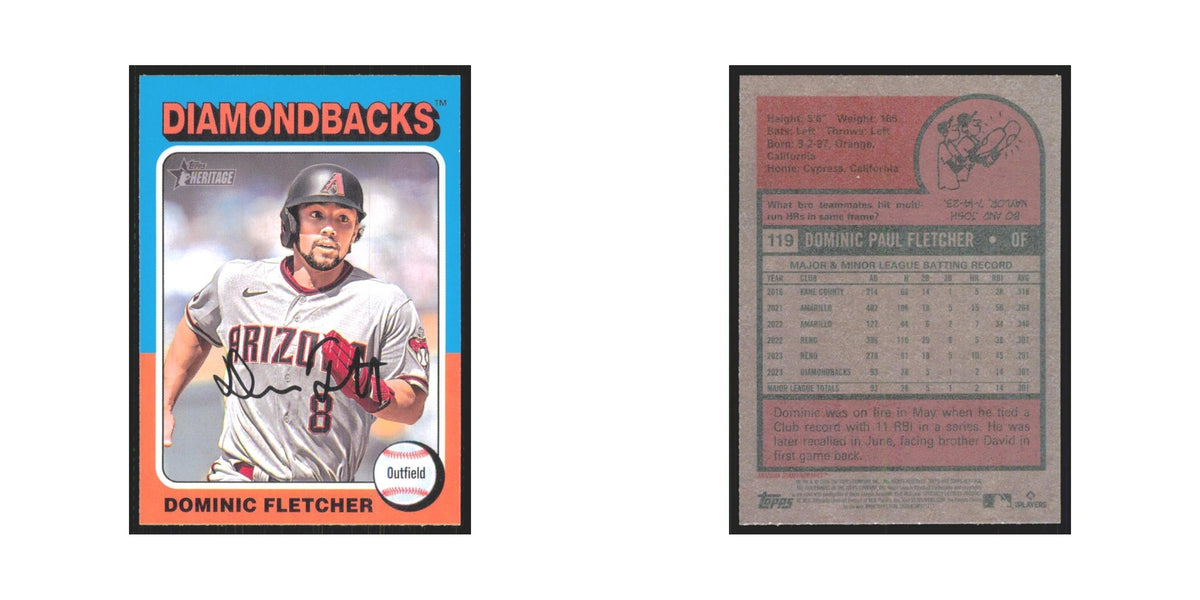 Dominic Fletcher 2024 Topps Heritage #119 Arizona Diamondbacks Baseball Card NM