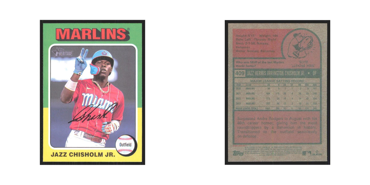 Jazz Chisholm Jr. 2024 Topps Heritage #409 Miami Marlins Baseball Card NM