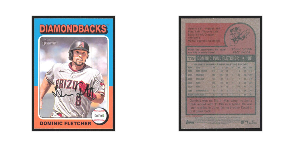 Dominic Fletcher 2024 Topps Heritage #119 Arizona Diamondbacks Baseball Card NM