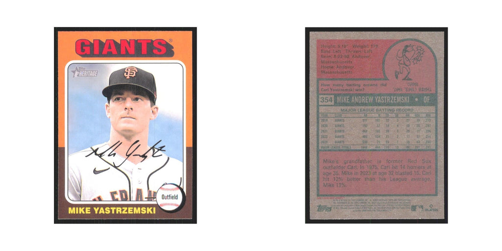 Mike Yastrzemski 2024 Topps Heritage #354 San Francisco Giants Baseball Card NM