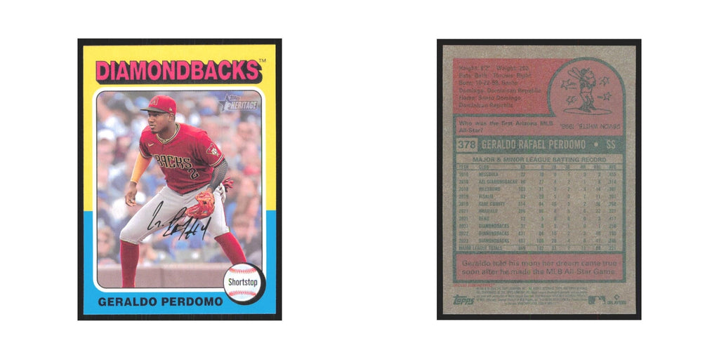 Geraldo Perdomo 2024 Topps Heritage #378 Arizona Diamondbacks Baseball Card NM