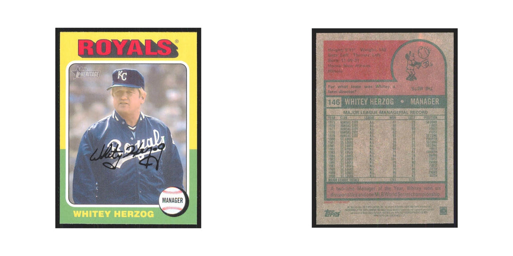 Whitey Herzog 2024 Topps Heritage #146 Kansas City Royals Baseball Card NM