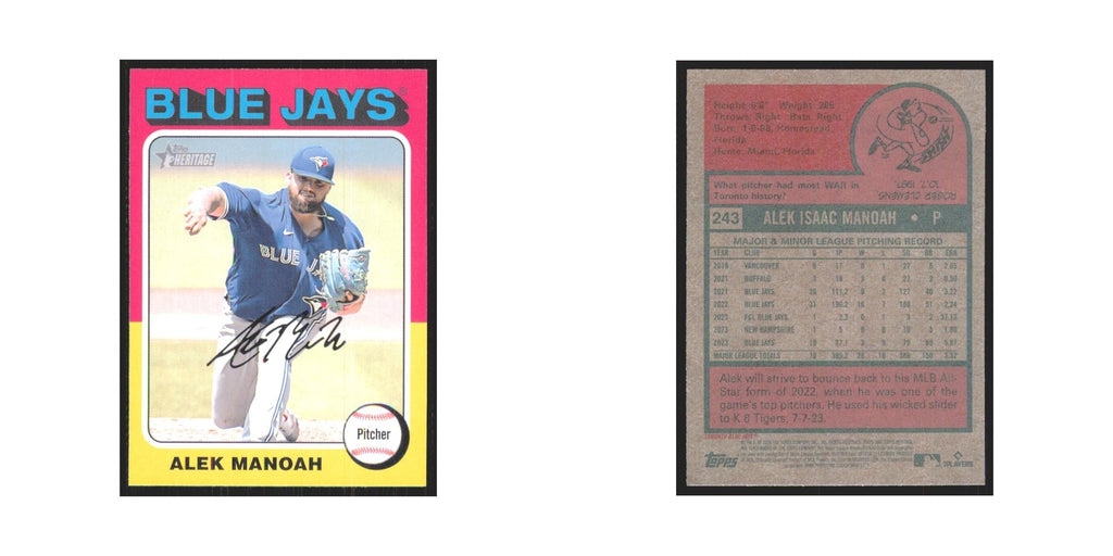 Alek Manoah 2024 Topps Heritage #243 Toronto Blue Jays Baseball Card NM