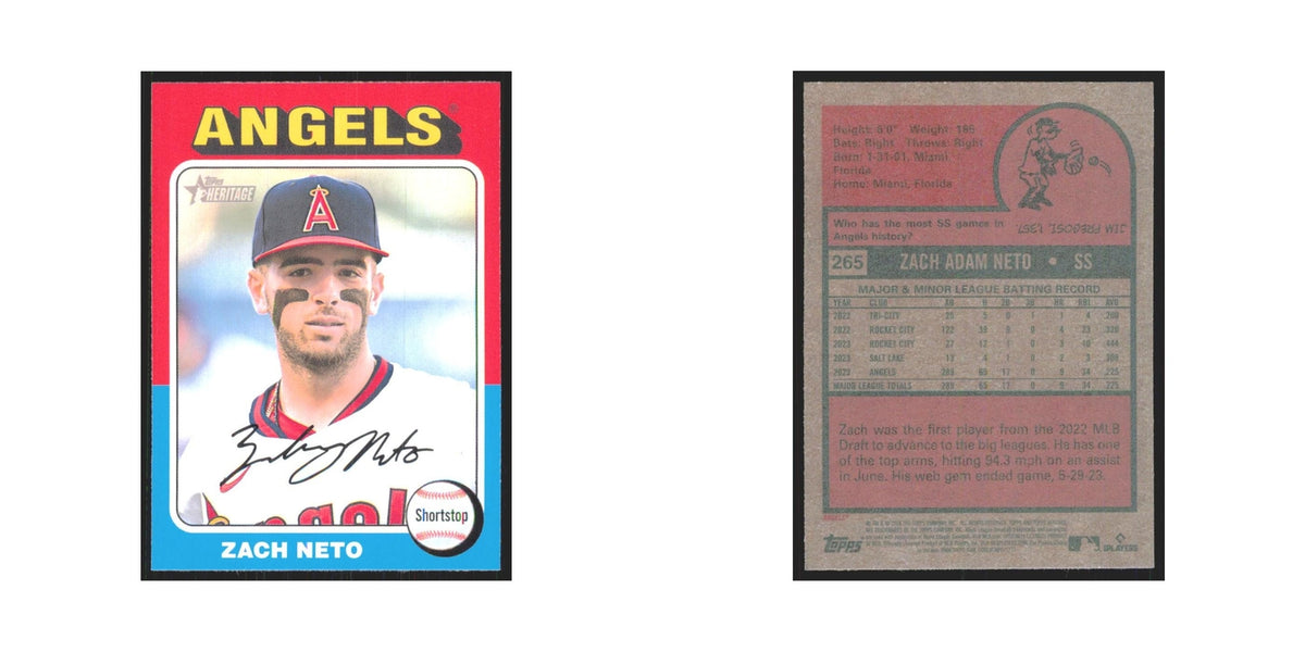 Zach Neto 2024 Topps Heritage #265 Los Angeles Angels Baseball Card NM