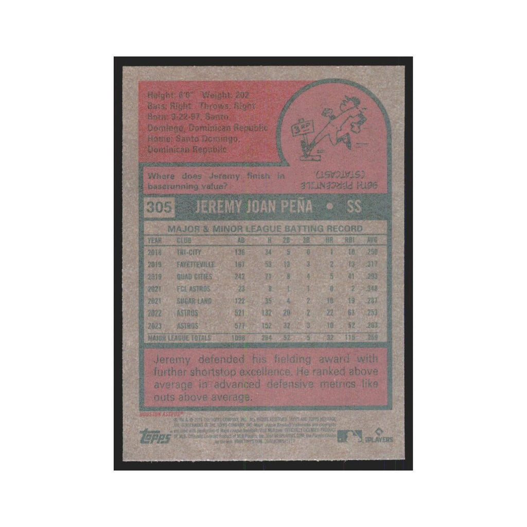 Jeremy Pena 2024 Topps Heritage #305 Houston Astros Baseball Card NM