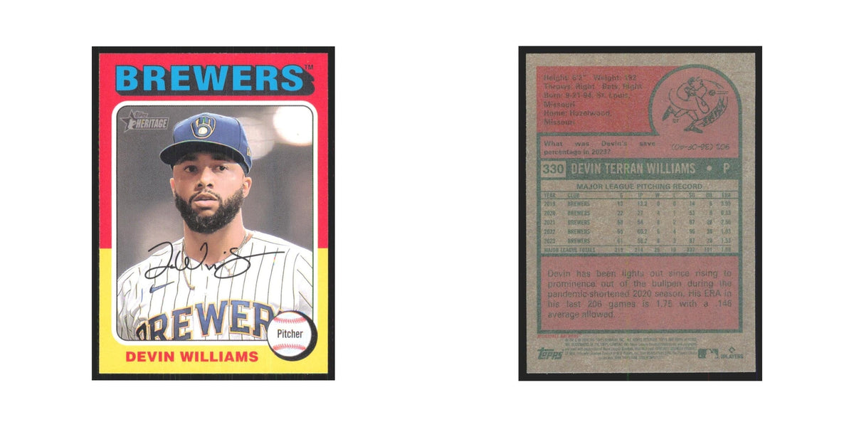 Devin Williams 2024 Topps Heritage #330 Milwaukee Brewers Baseball Card NM