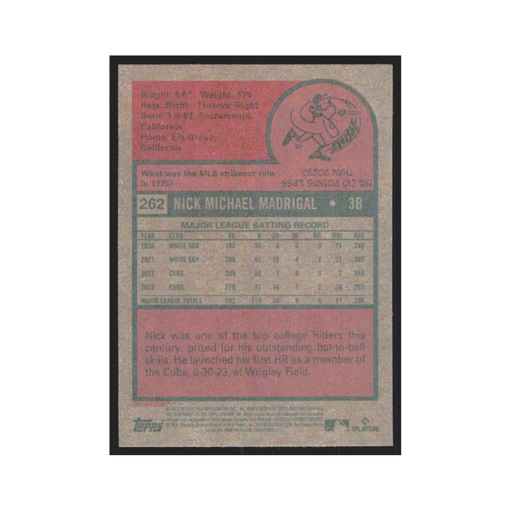 Nick Madrigal 2024 Topps Heritage #262 Chicago Cubs Baseball Card NM
